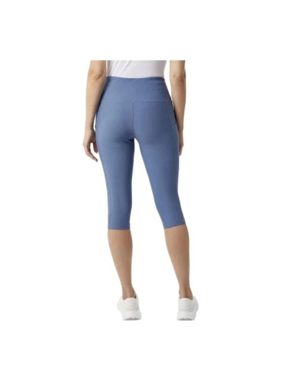 32 Degrees Cool Women Ribbed Crop Legging Pant Blue Medium New with tag - Picture 3 of 5